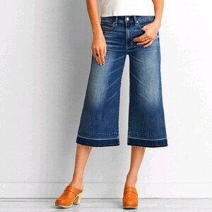 American Eagle Outfitters Blue Festival Crop Flare Jeans